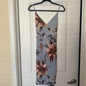 Blue Floral Bodycon Dress
